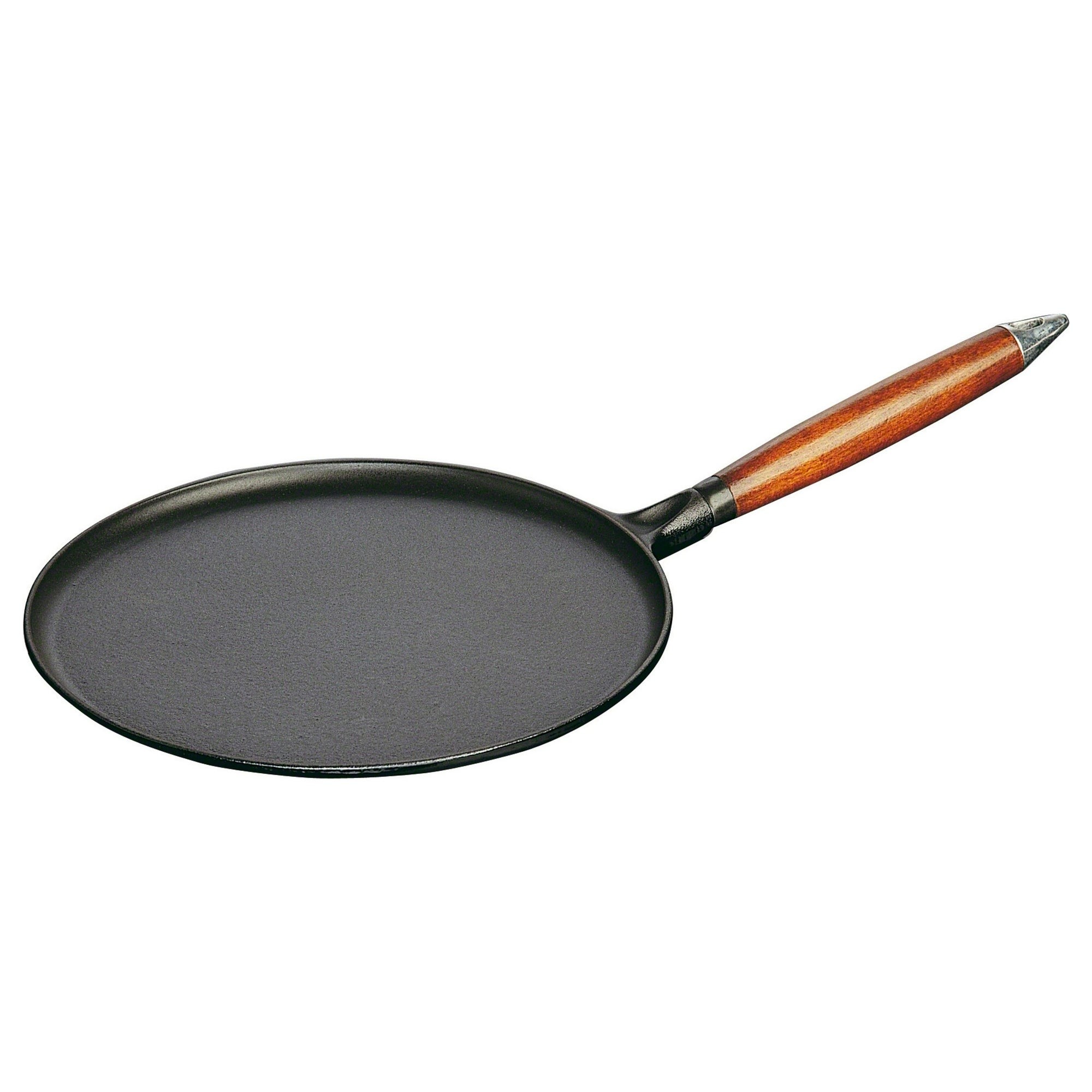 11" Cast Iron Crepe Pan w/ Spreader & Spatula Black