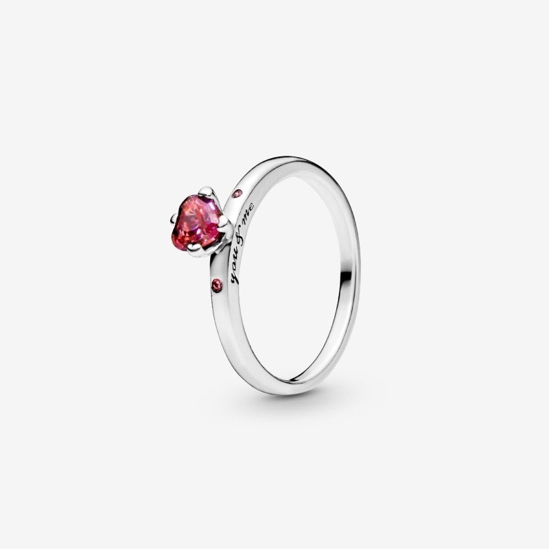 Sparkling Red Heart Ring Size 7