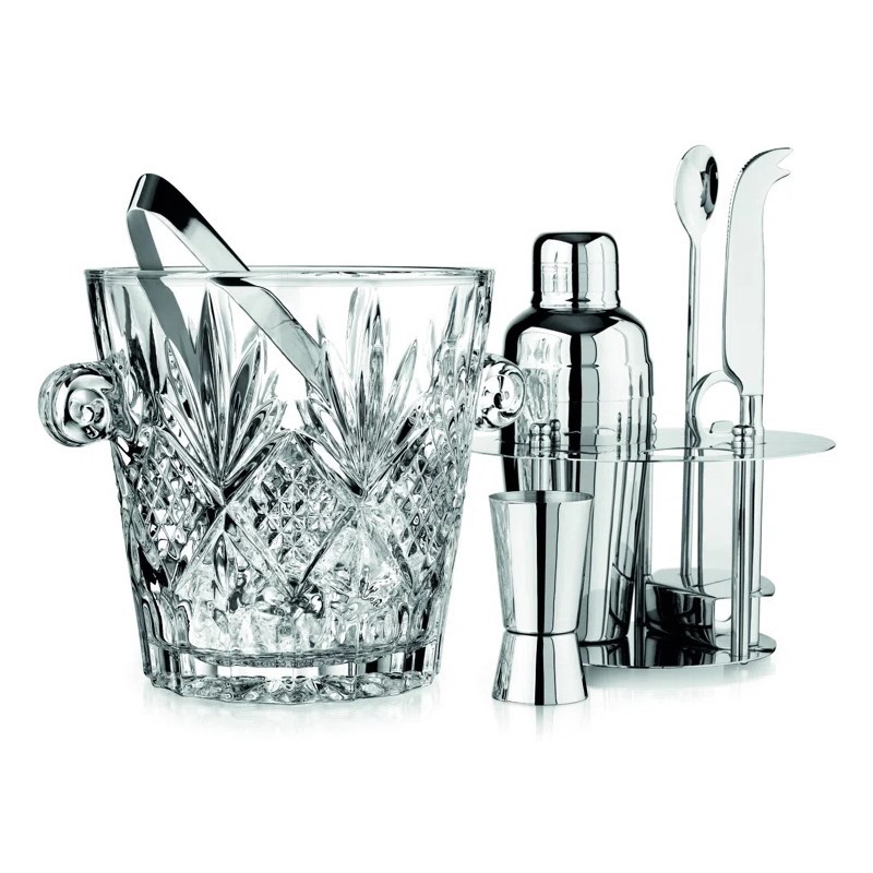 Dublin Crystal Ice Bucket With Bar Tools