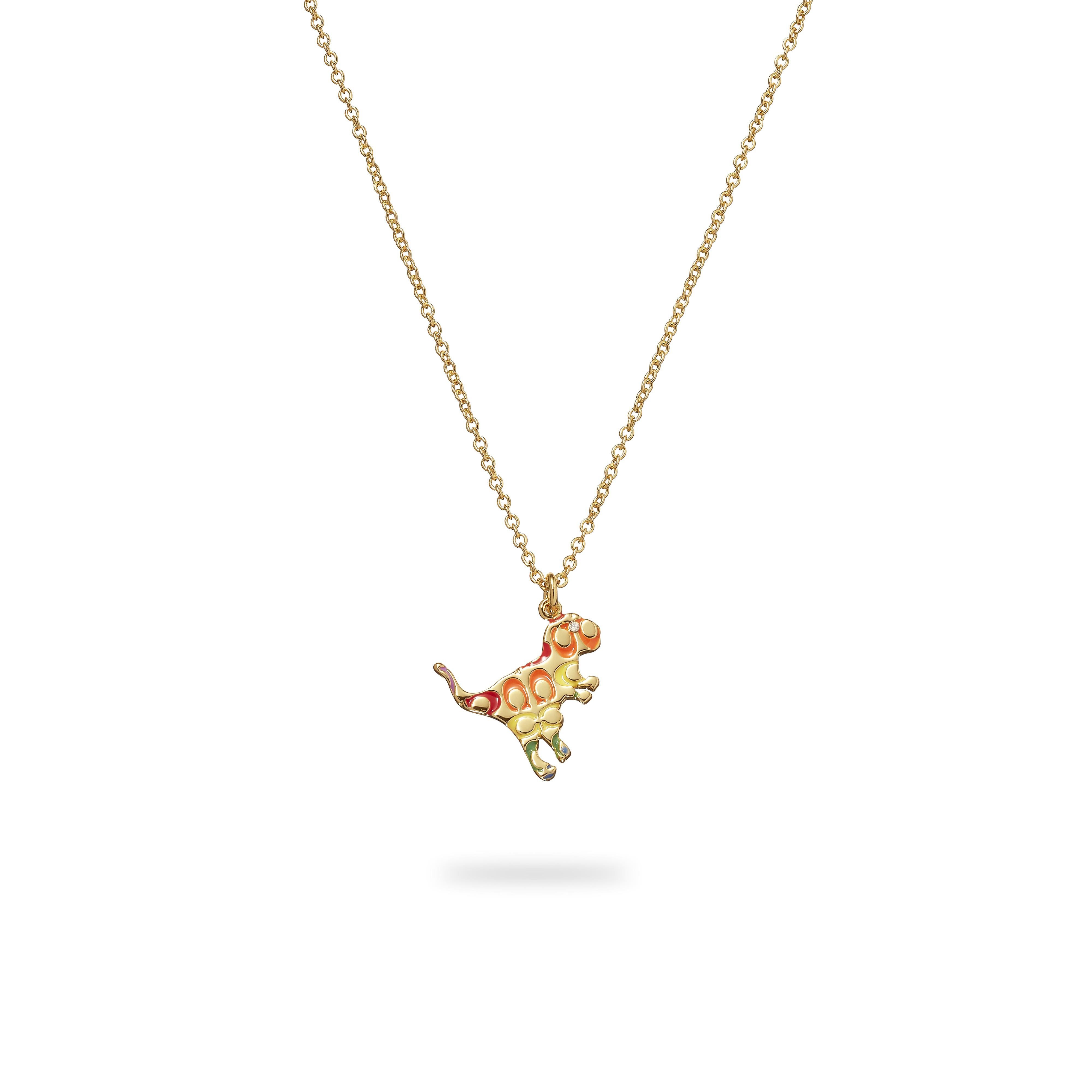 Rainbow Quilted C Rexy Pendant Necklace