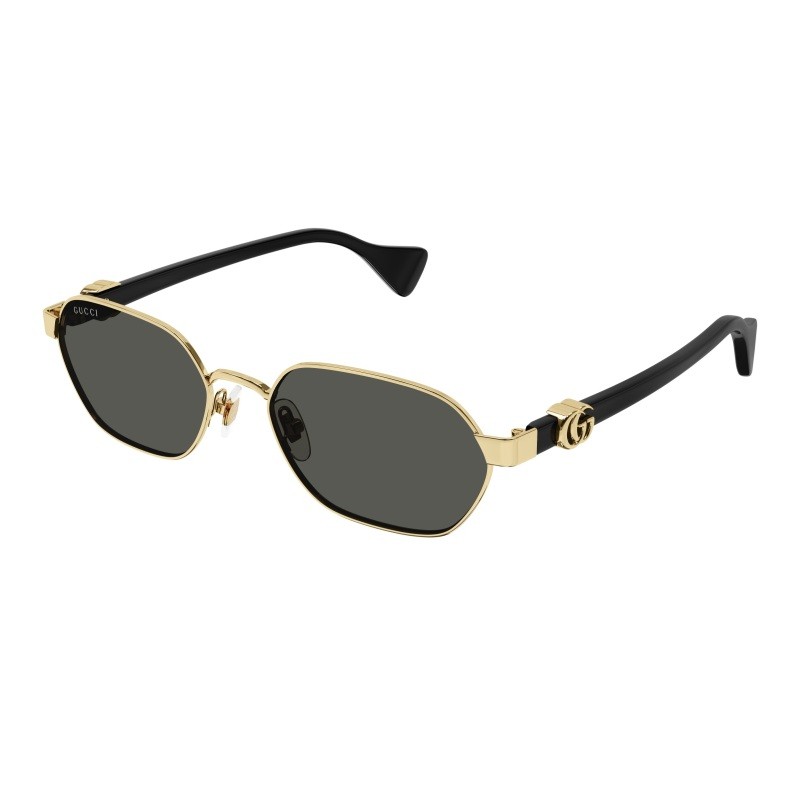 Women's Shiny Gold Oval Sunglasses