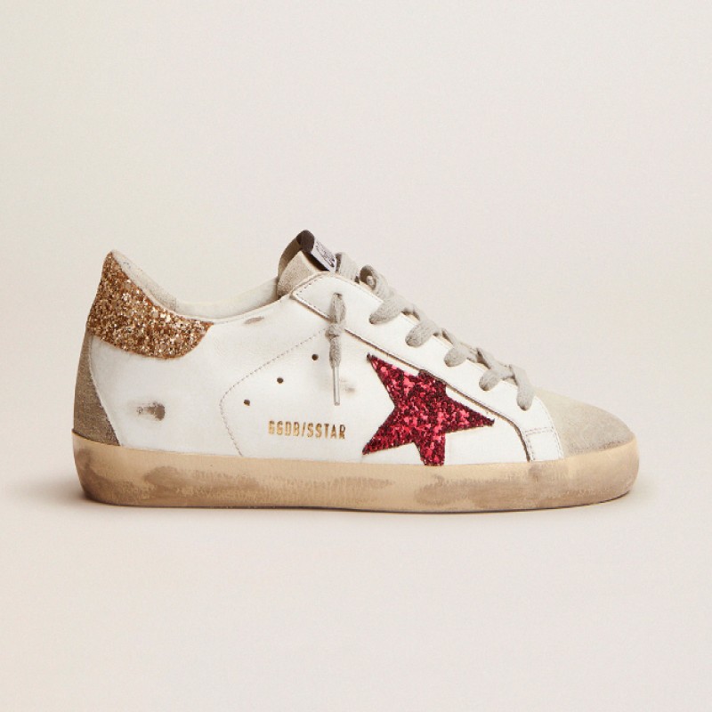 Women's Super Star Glitter Red Sneaker Color: Glitter Red Star Size 10