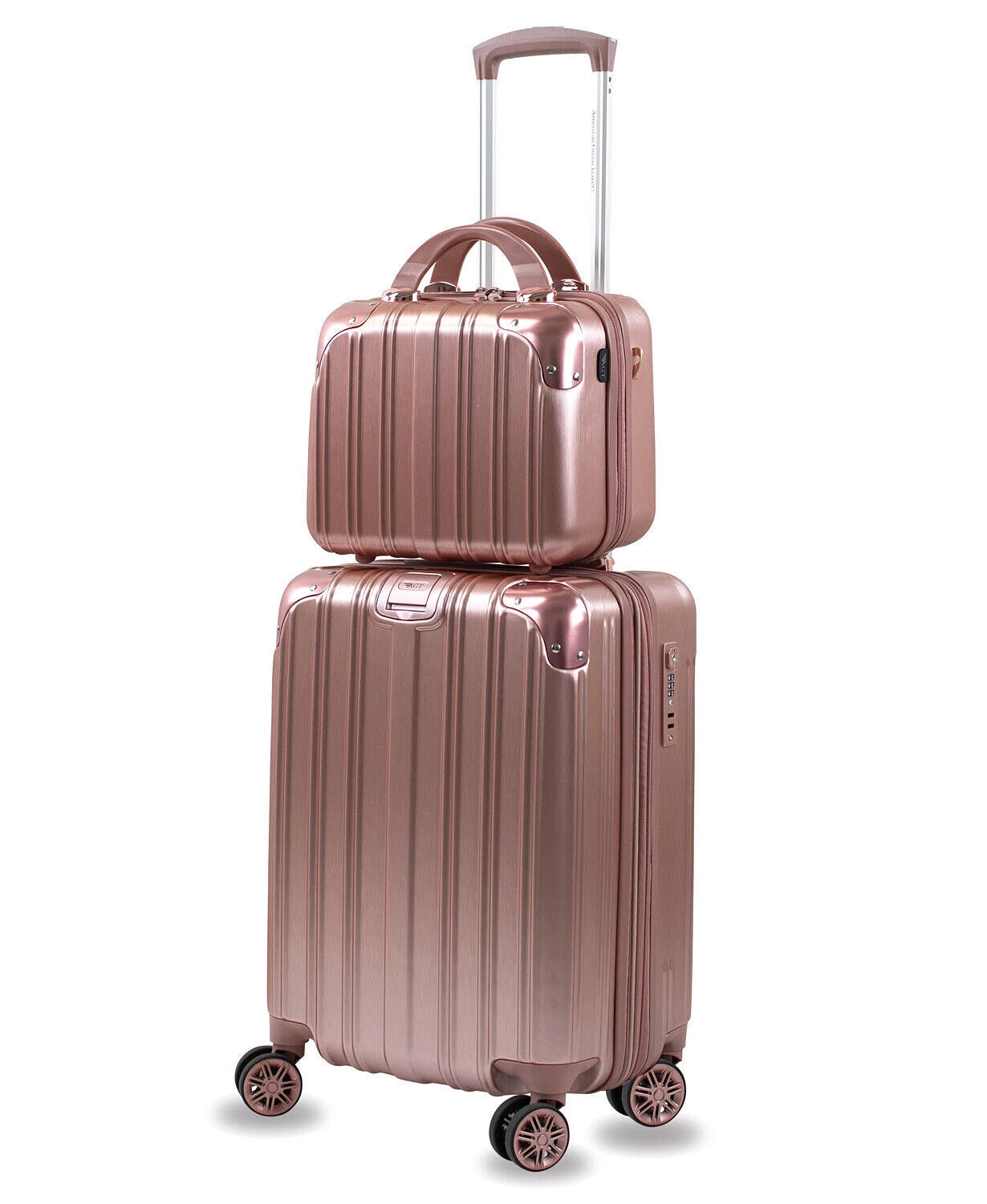 Prima USA Melrose S 2-piece TSA Anti-theft Carry-On Cosmetic Set, Rose Gold