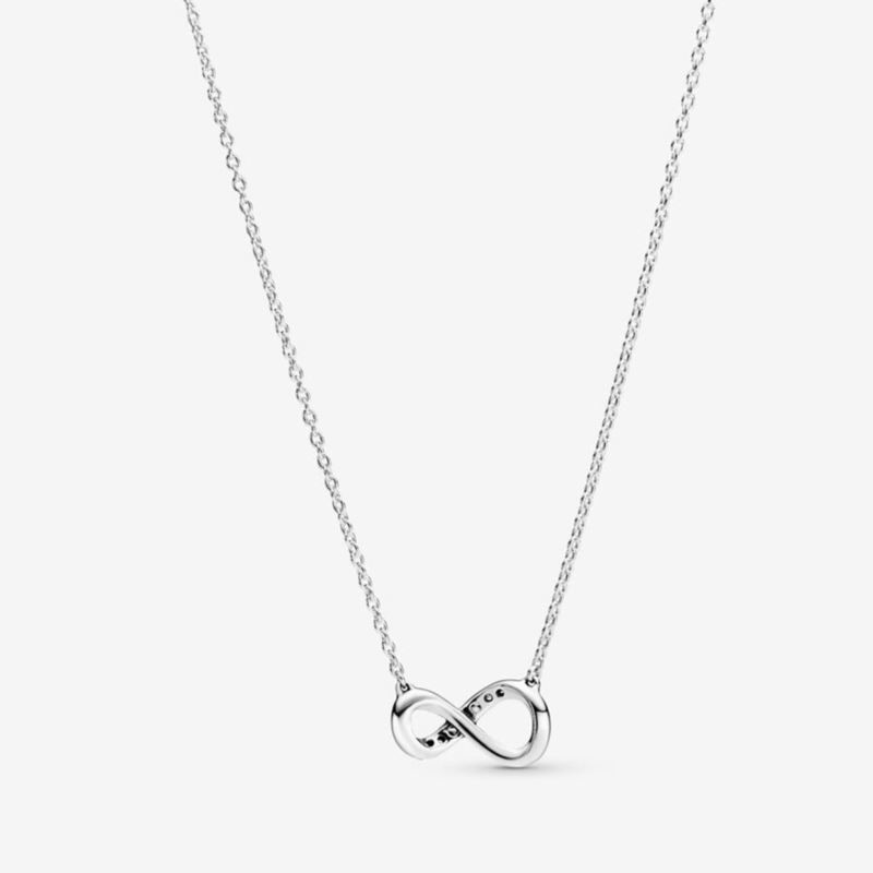 Sparkling Infinity Collier Necklace 19.7 Inch