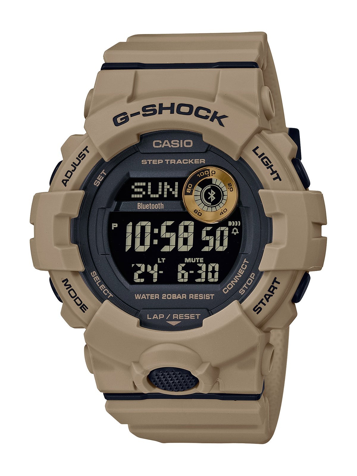 Mens G-Shock Power Trainer Bluetooth Digital Watch Tan