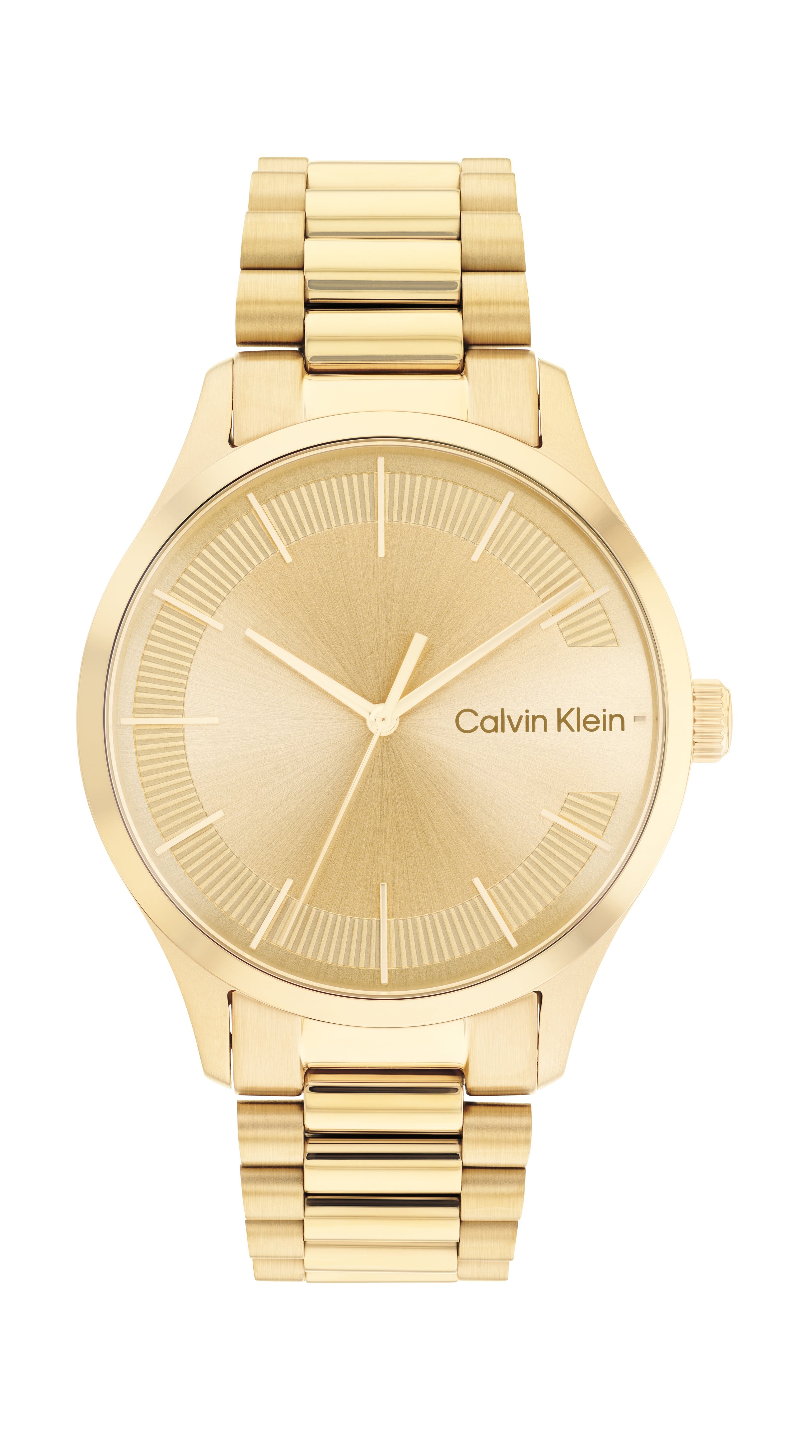 Unisex C Logo Gold-Tone Stainlesss Steel Watch Gold Dial