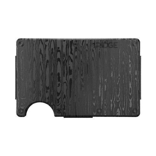 The Ridge Wallet Premium Money Clip with Cash Strap, Black Damascus