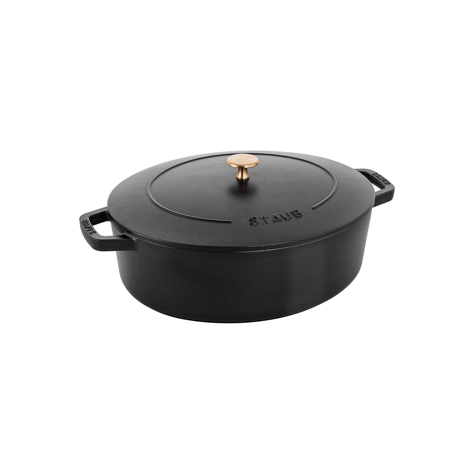 6.25qt Wide Oval Cast Iron Dutch Oven Black