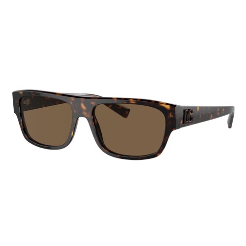 Dolce & Gabbana DG4455 Sunglasses Havana/Dark Brown, Size 57 frame