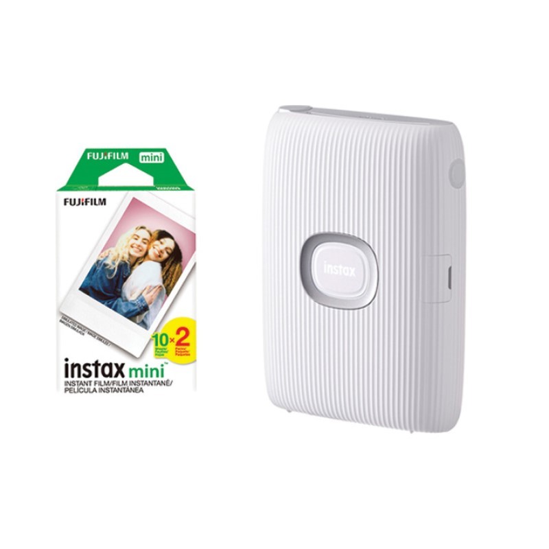 Instax Mini Link 2 Smartphone Printer with 20 Pack Film Kit, White