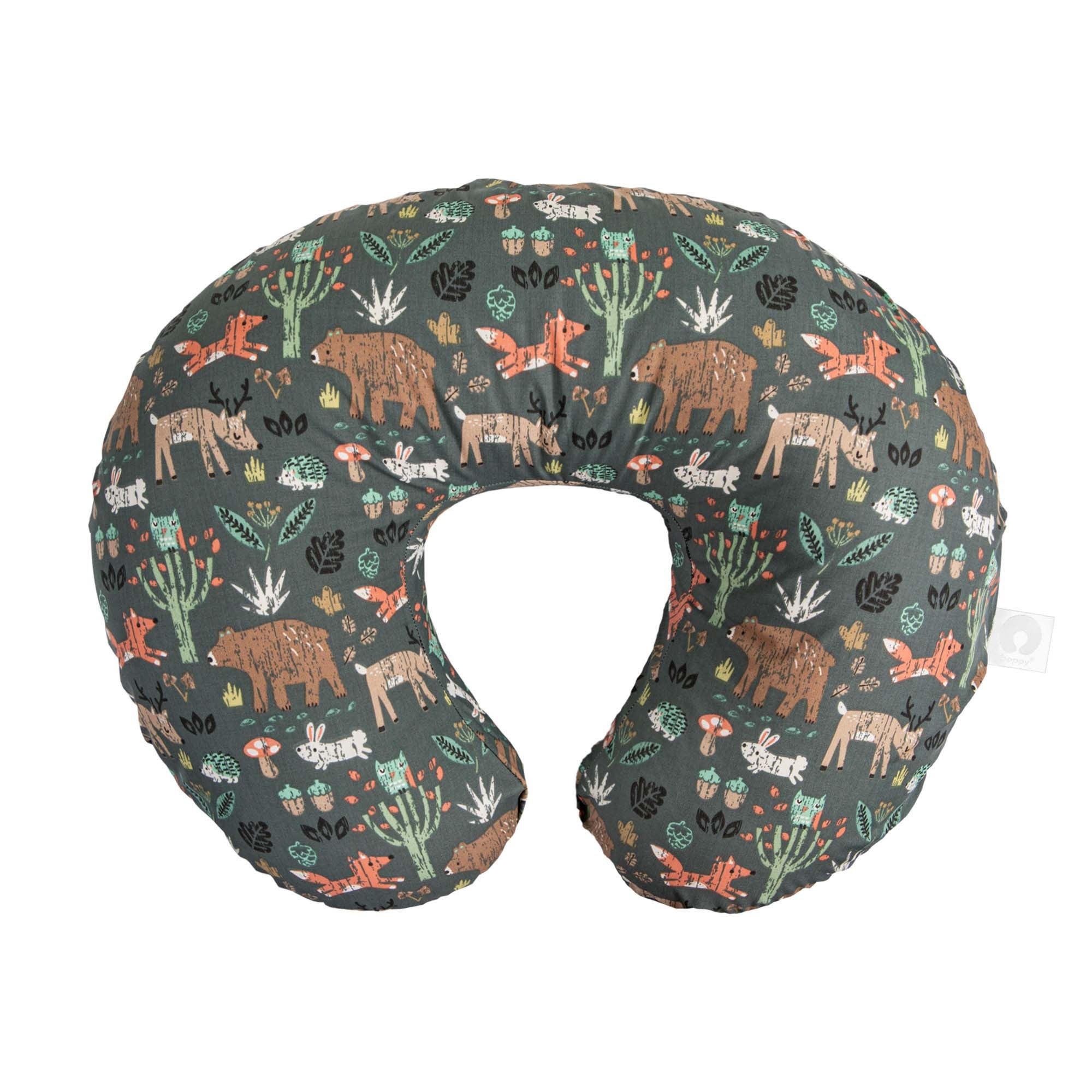 Boppy Original Support Nursing Pillow Green Forest Animals