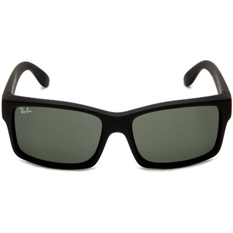 Large Rectangle Wrap Polarized Sunglasses - (Black)