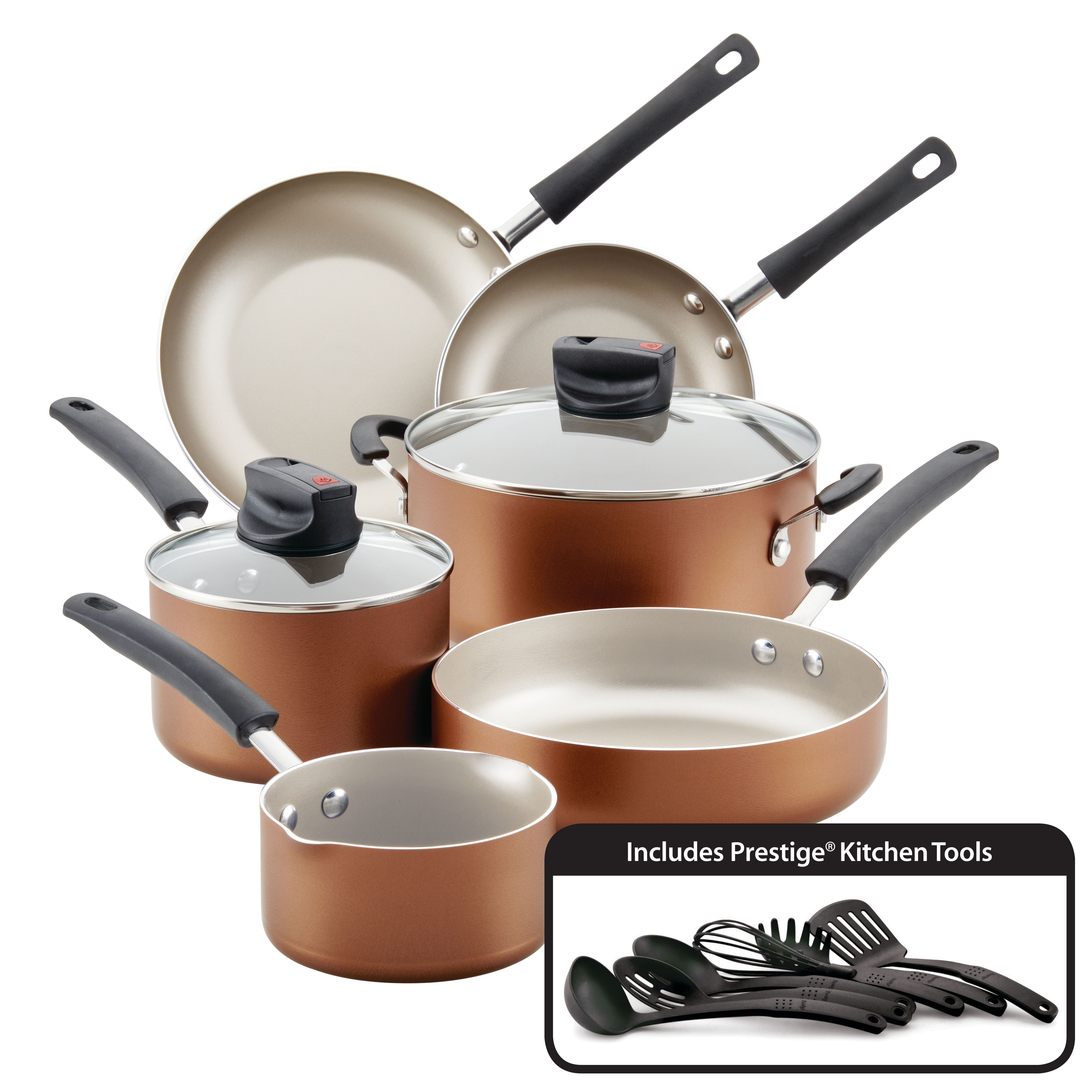 14pc Smart Control Nonstick Cookware Set Copper