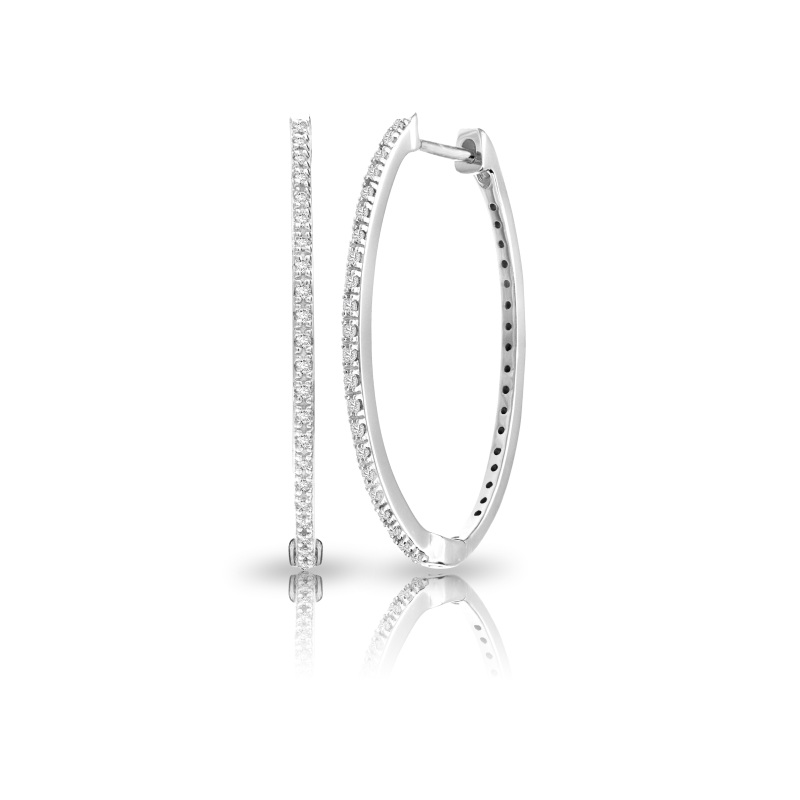 Hoop Earrings in 18K White Gold