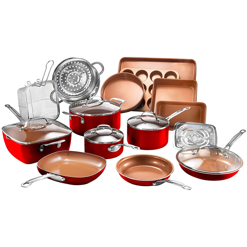 20 - Piece All in One Kitchen Cookware and Bakeware Set - (Red)