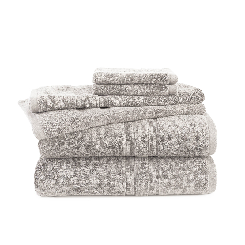6 - Piece Towel Set - (Light Gray)