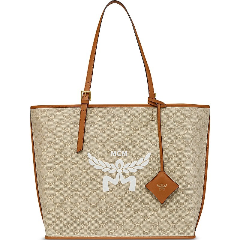 MCM Himmel Shopper in Lauretos Medium Size in Beige