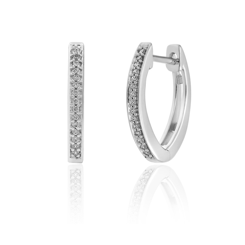 Hoop Earrings in 18K White Gold