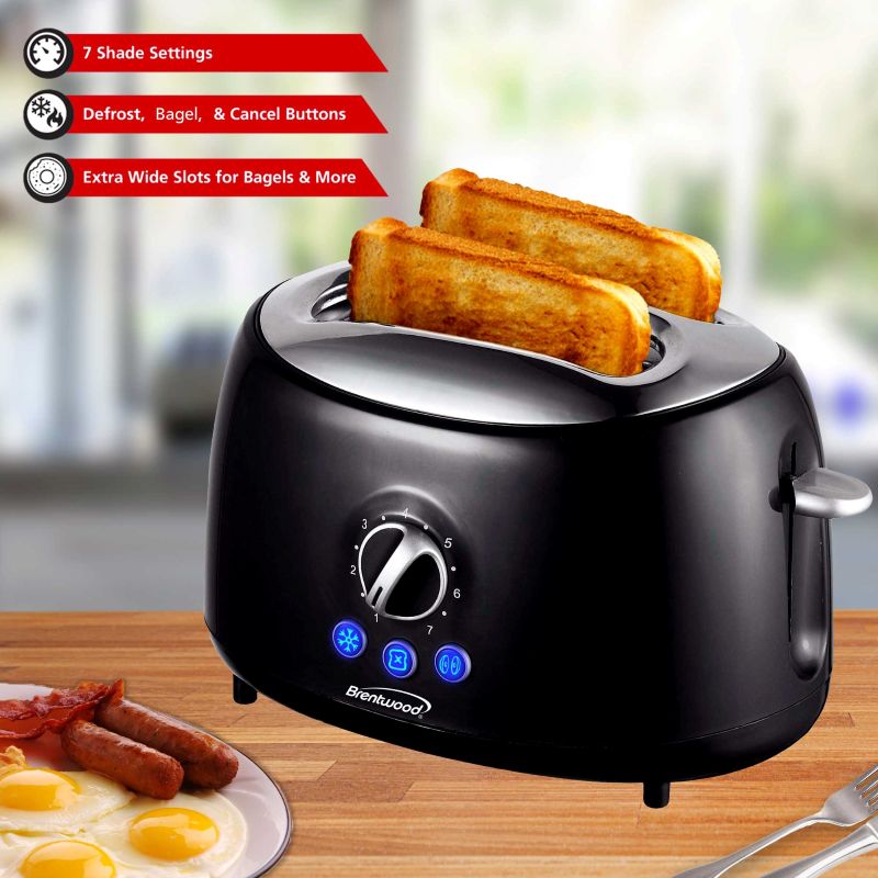 2 Slice Retro Toaster - Black