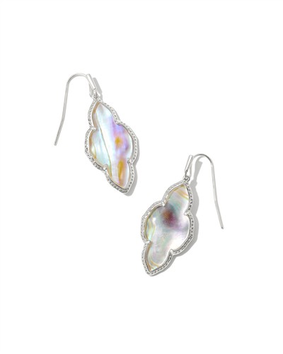 Kendra Scott Abbie Silver Drop Earrings Iridescent Abalone