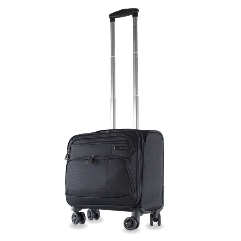 Jefferson Carry On Spinner Briefcase in Black