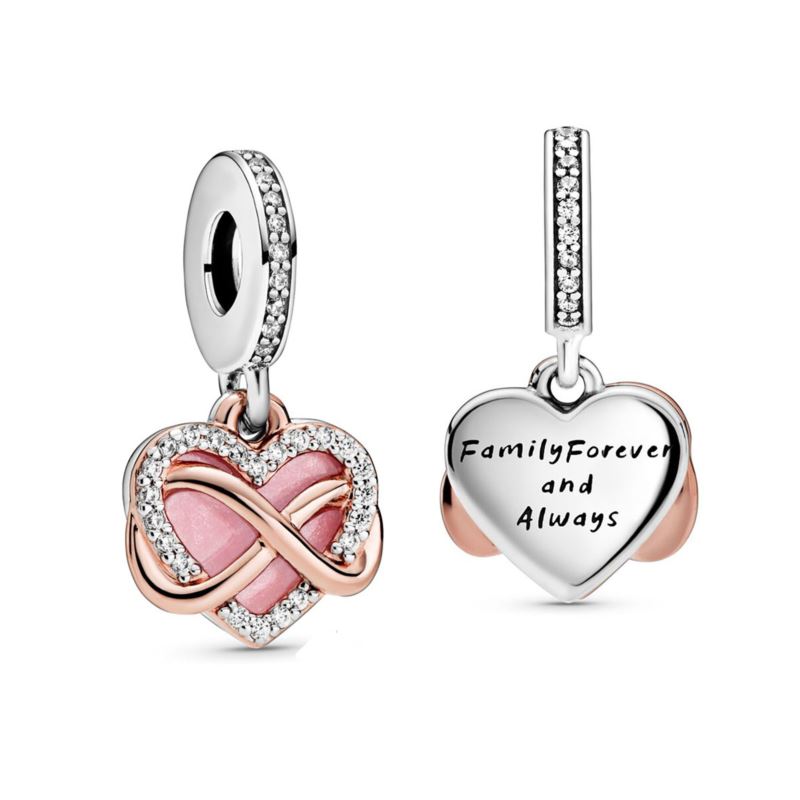 Sparkling Infinity Heart Dangle Charm