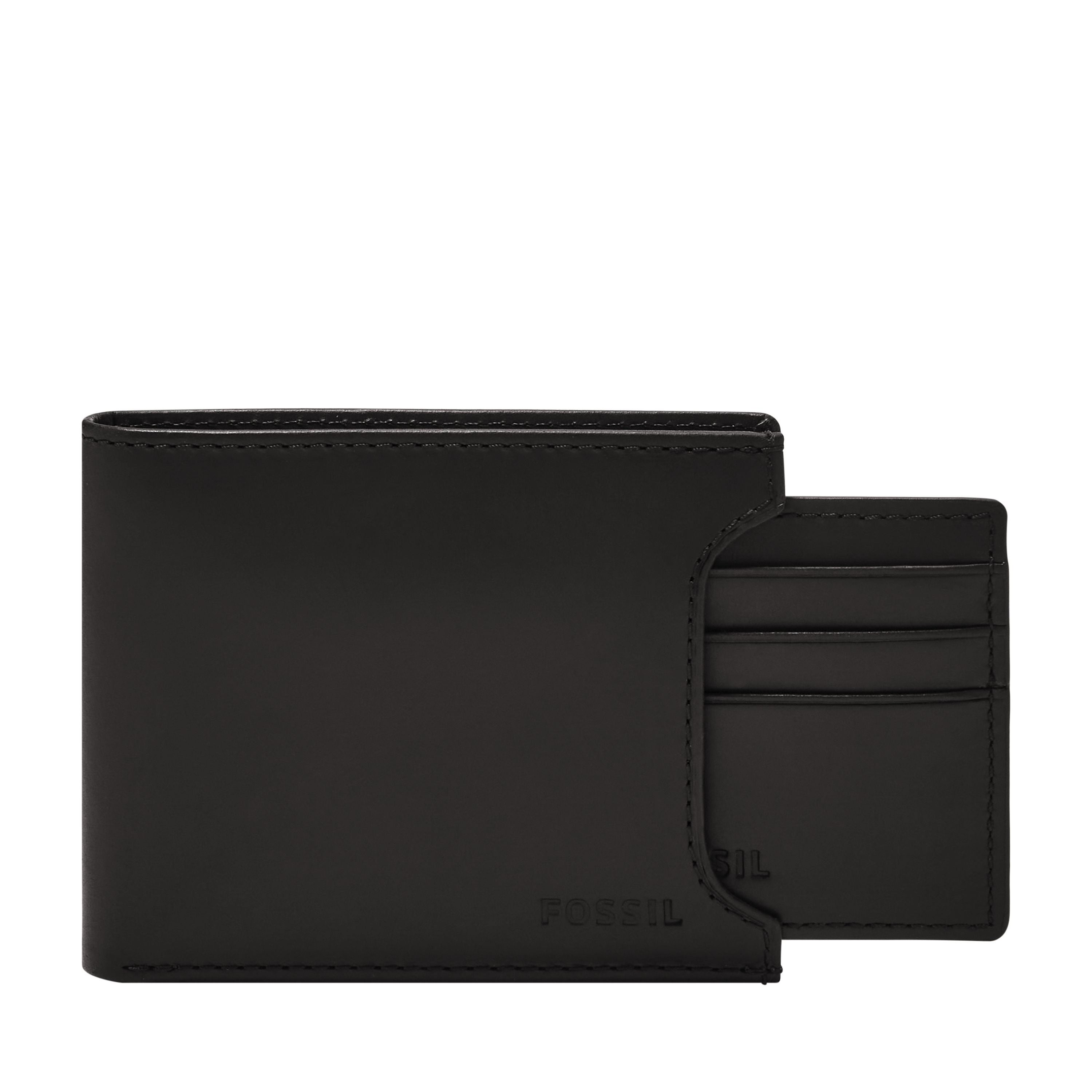 Derrick Leather RFID Sliding 2-in-1 Wallet Black
