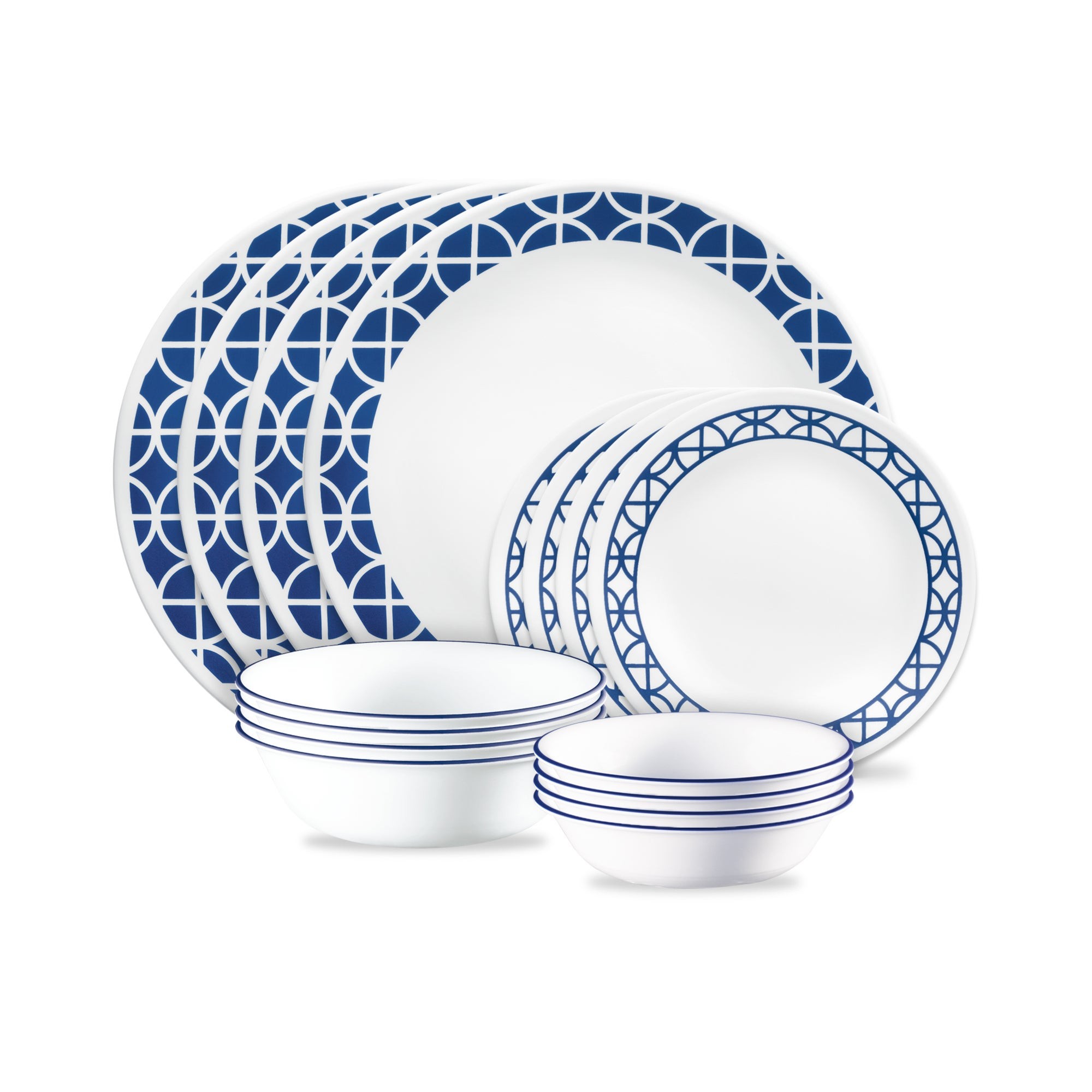 Classic 16pc Dinnerware Set Cobalt Circles