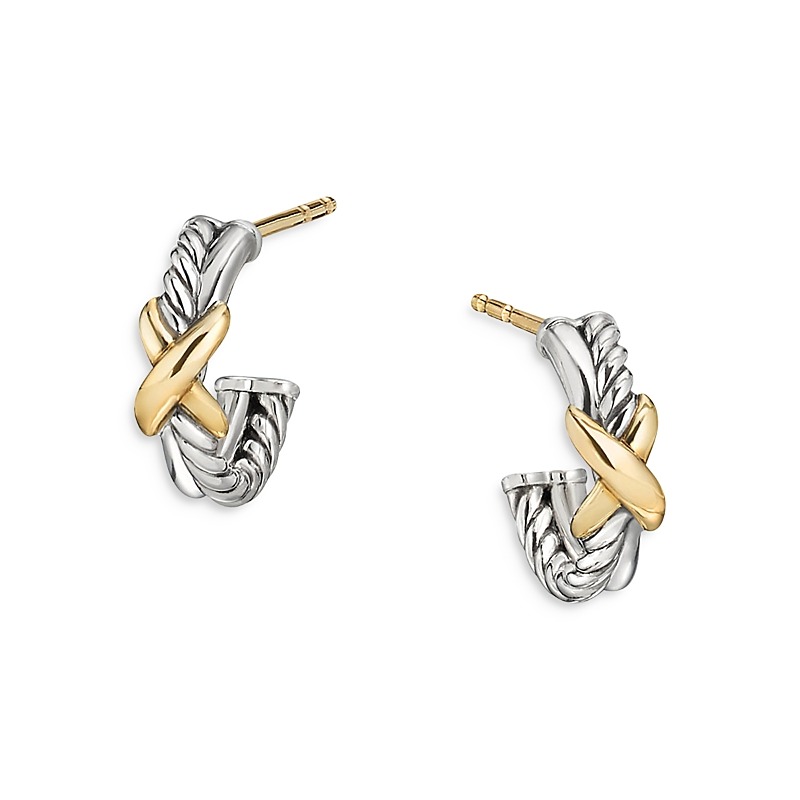 Petite X Hoop Earrings