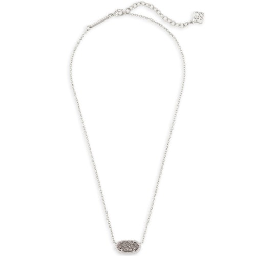 Kendra Scott Elisa Silver Short Pendant Necklace, Platinum Drusy