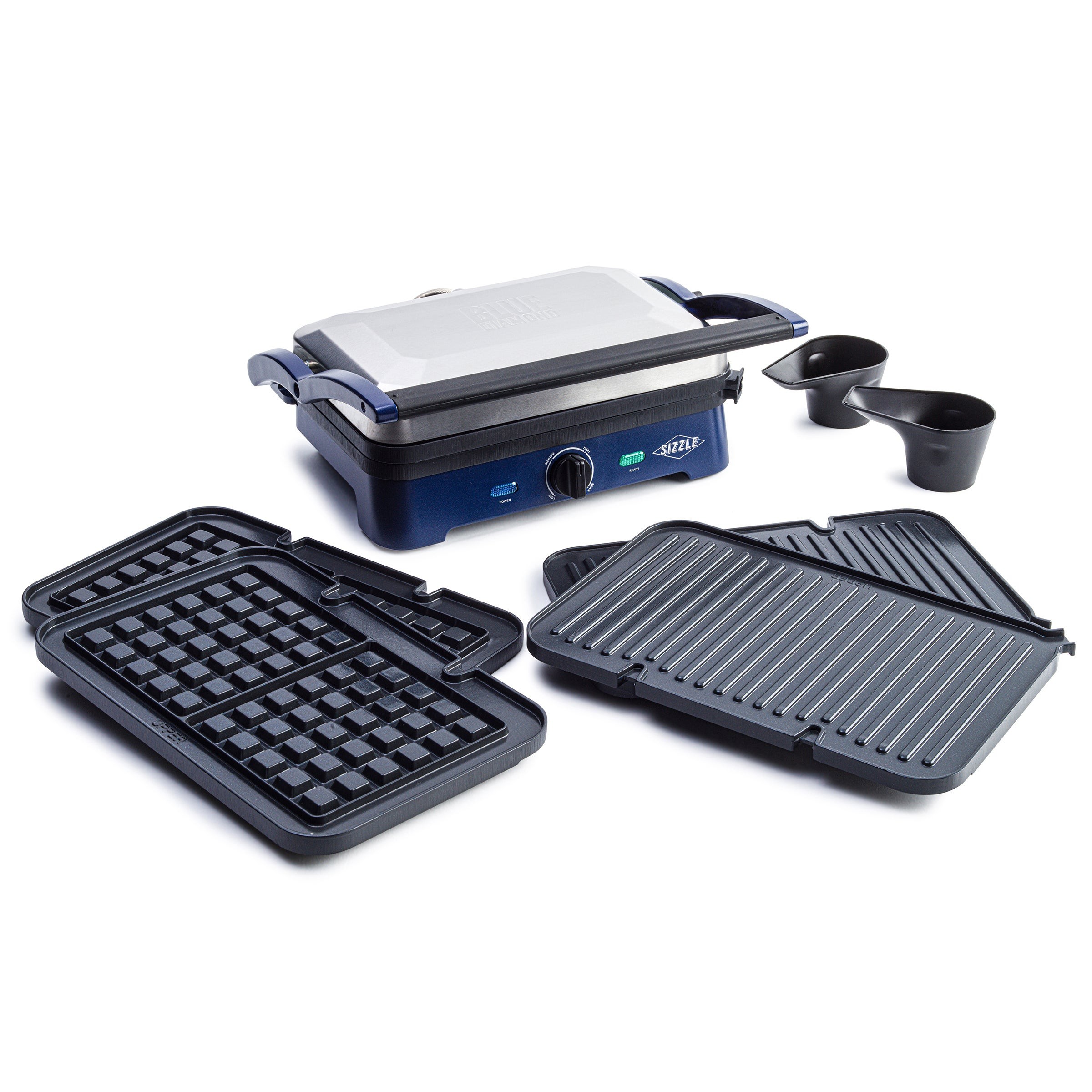 Sizzle Griddle Deluxe Pro Ceramic Nonstick Griddle w/ Waffle/Grill Plates