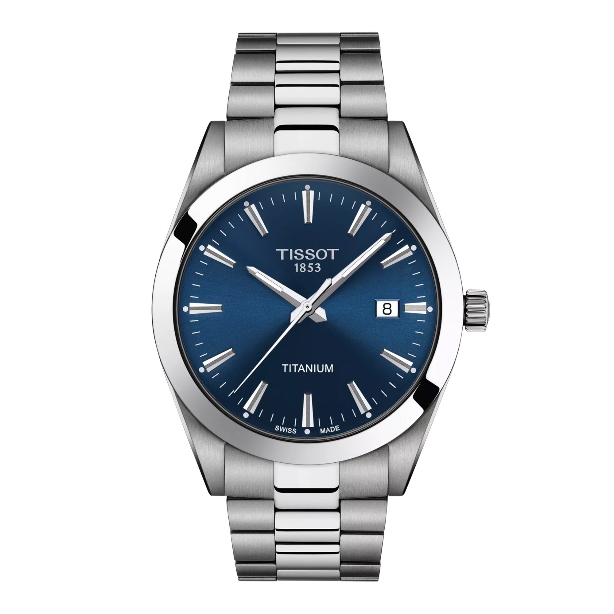 Men's Gentleman Gray Titanium Watch, Blue Dial