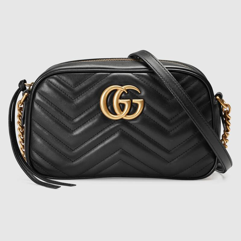 GG Marmont Small Matelasse Shoulder Bag - (Black)