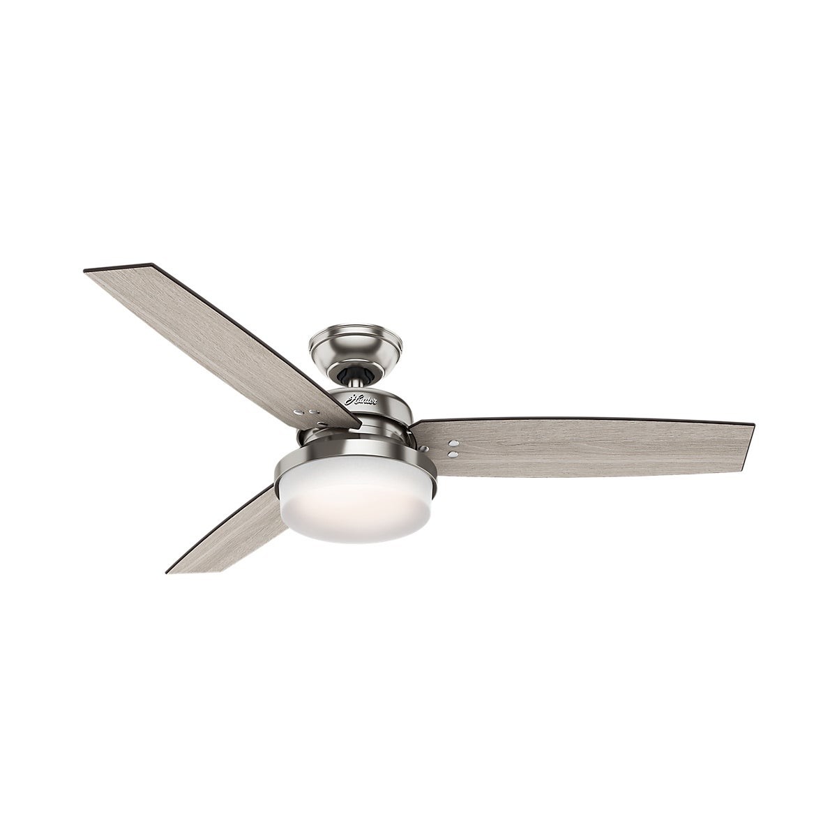 Contemporary Sentinel 52" Ceiling Fan Brushed Nickel Finish