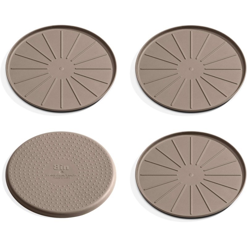 8 Inch Round Coasters Set - (Tan)