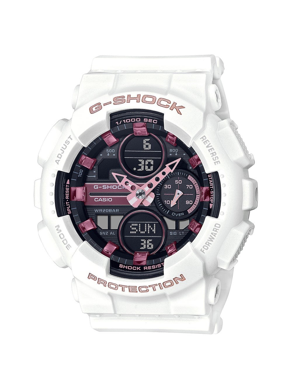 Ladies Compact G-Shock White Analog/Digital Resin Watch Black Dial