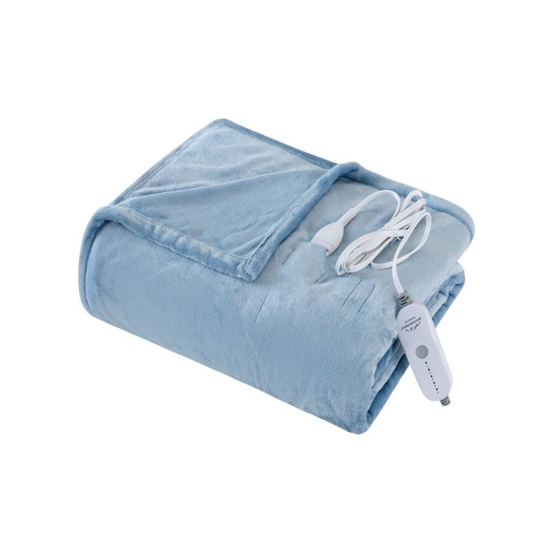 Microplush Heated Blnkt King - (Dusty Blue)
