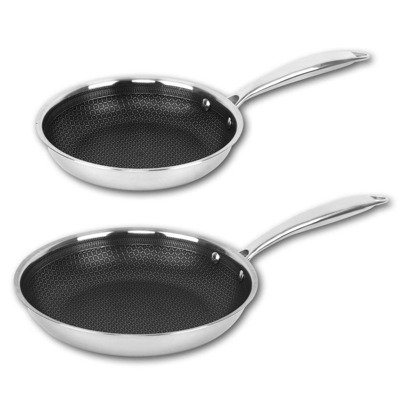8 & 9.5 Inch Fry Pan Set - Stainless Steel