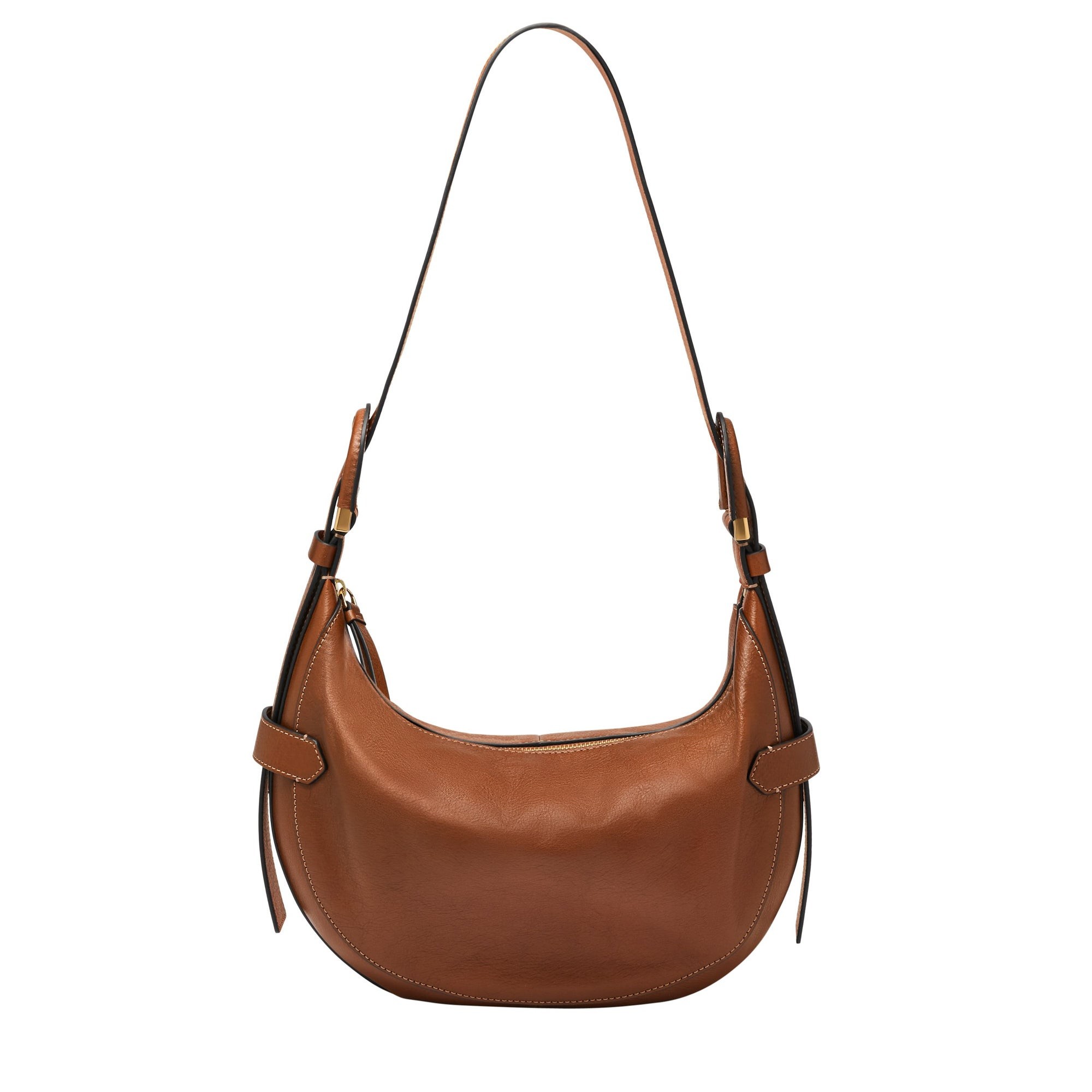 Harwell Large Leather Hobo Crescent Bag Brown