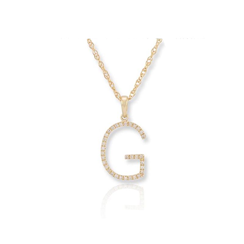 Diamond Initial G Necklace - (Yellow Gold)