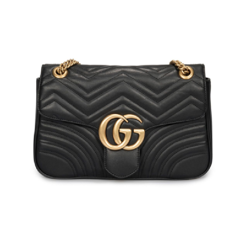 GG Marmont Quilted Bag - (Small) - (Black Leather)