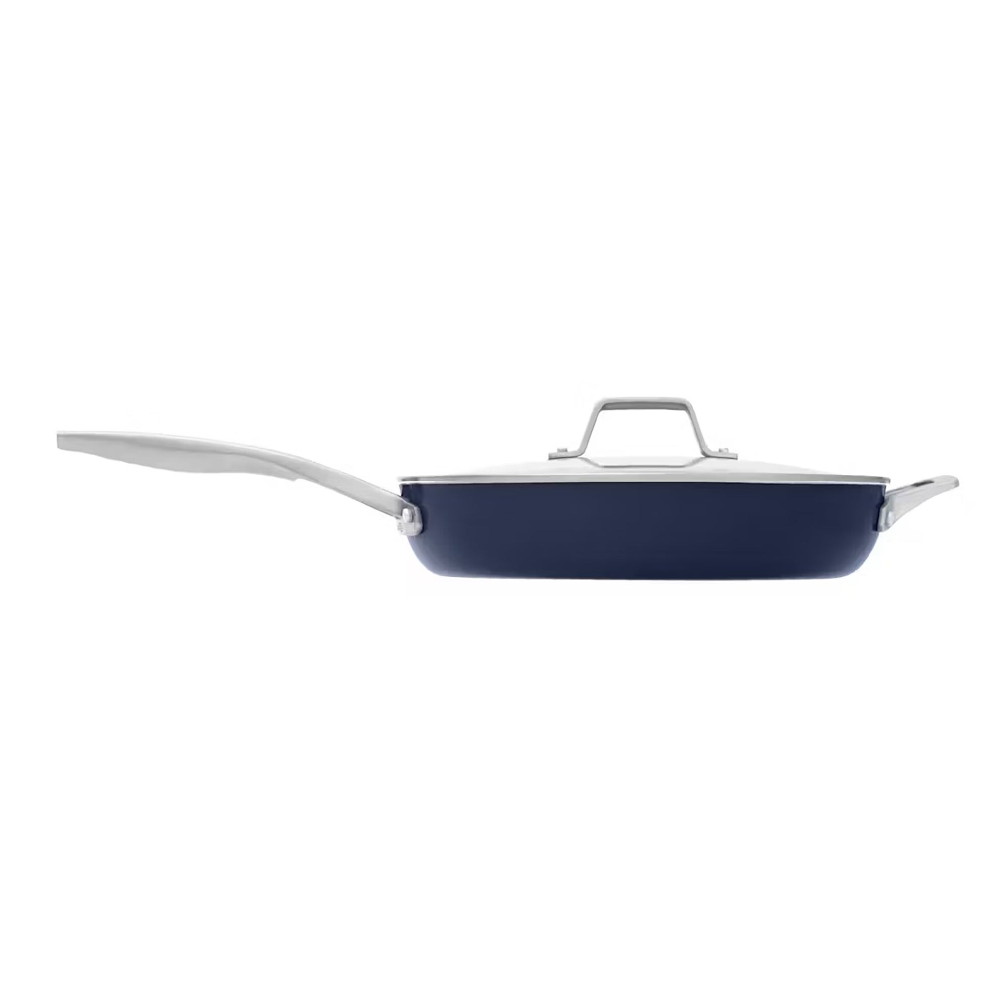 Premier Ceramic Nonstick 12" Frying Pan w/ Lid Midnight Blue