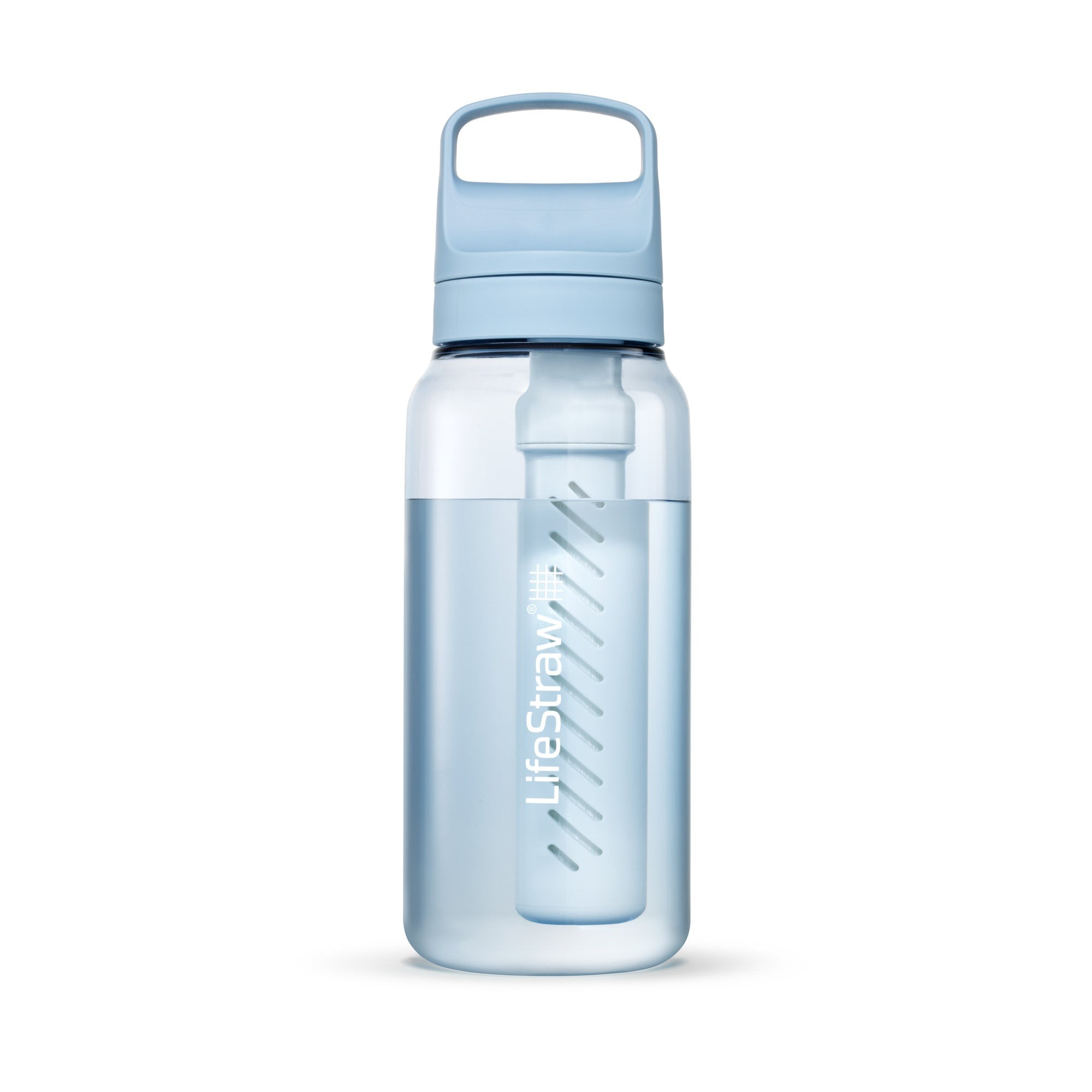 LifeStraw Go 1L Water Filter Bottle w/ Tritan Renew Icelandic Blue