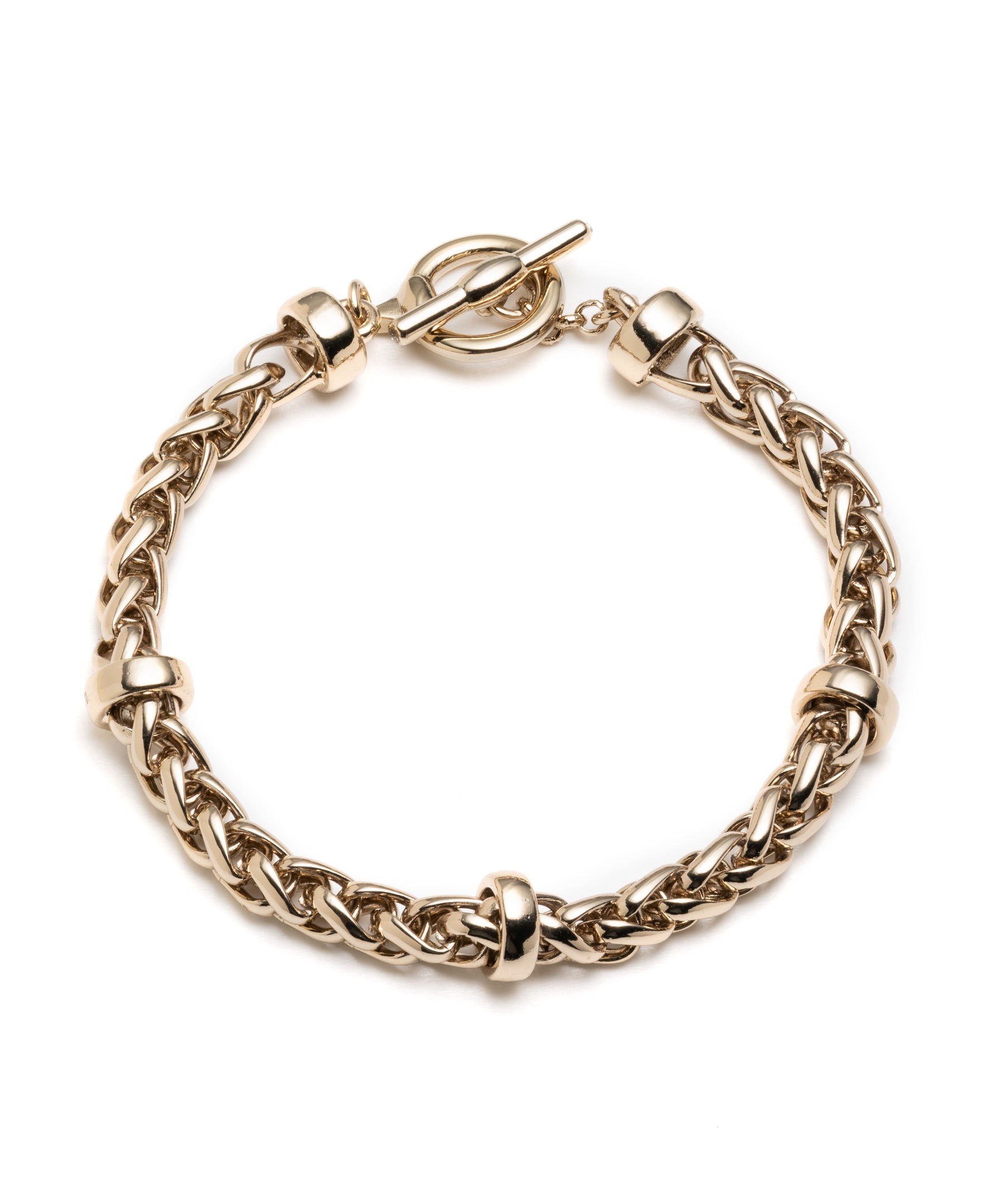 Gold Braided Chain Bracelet