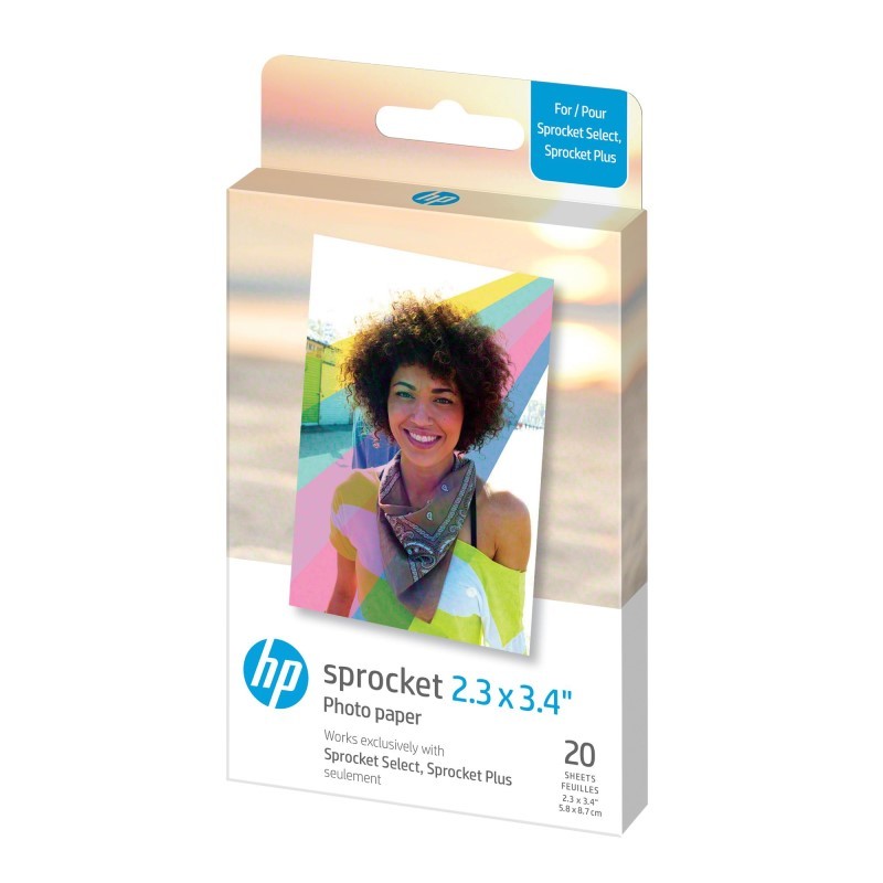 Sprocket Zink Photo Paper 2.3x3.4” (20 Pack) - Compatible W/ HP Sprocket Select & Plus Printers