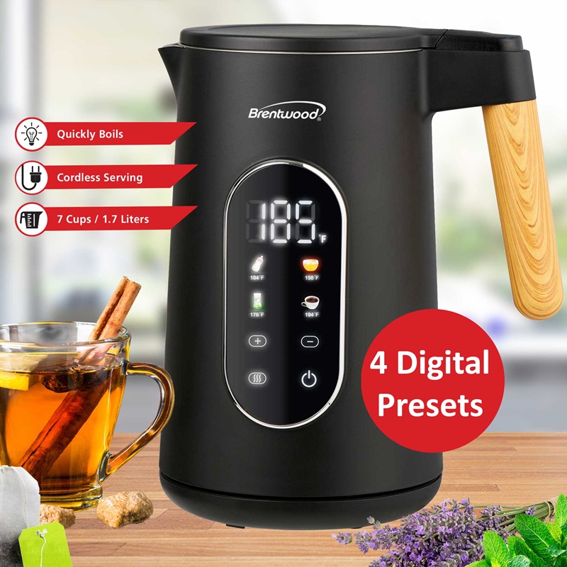 1.7L Digital Stainless Steel Kettle Black