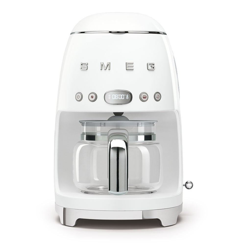 50's Retro-Style 10 Cup Drip Filter Coffee Machine, White