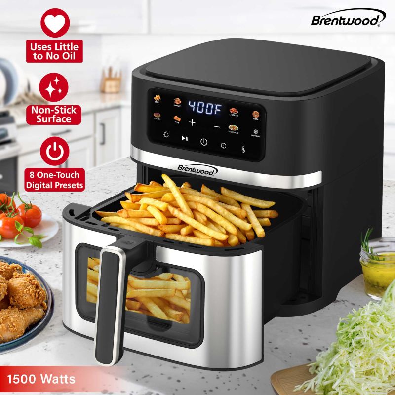 XL 8-Quart Digital Air Fryer with Window Black