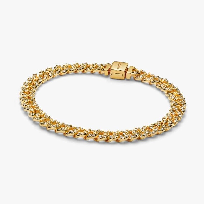 Pavé Cuban Chain Bracelet Size 7.9"