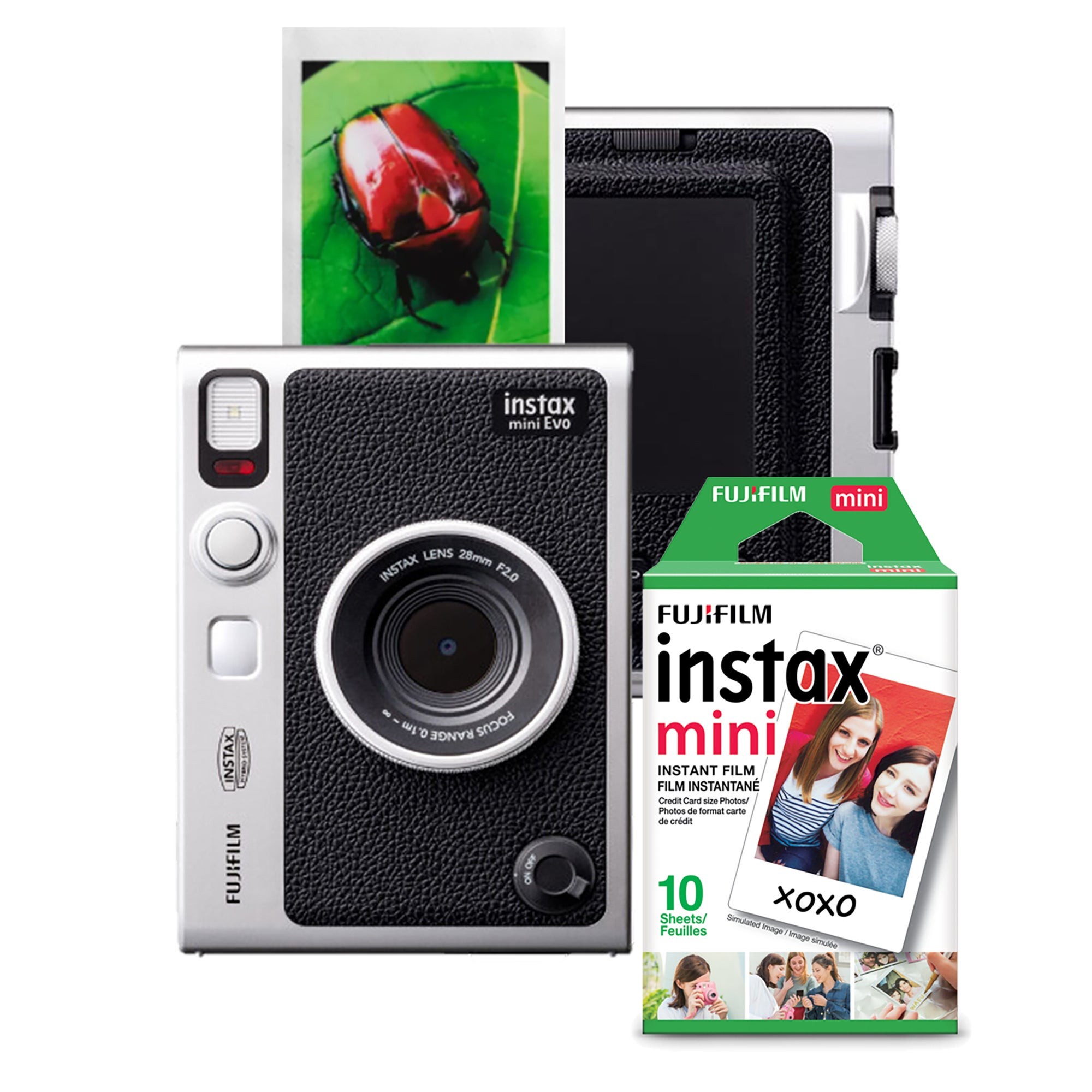Instax Mini Evo Hybrid Camera/Smartphone Printer Bundle w/ 10 Pack of Film
